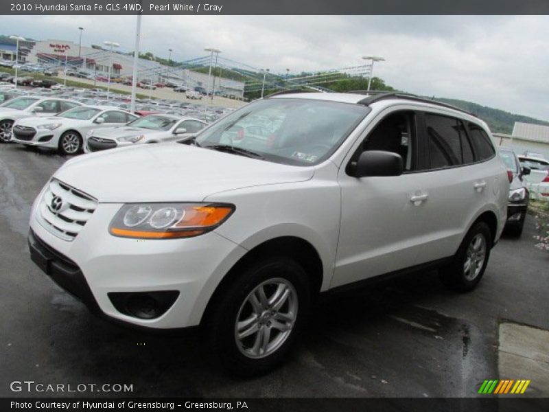 Pearl White / Gray 2010 Hyundai Santa Fe GLS 4WD