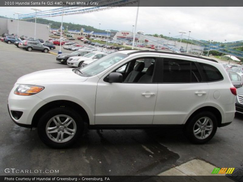 Pearl White / Gray 2010 Hyundai Santa Fe GLS 4WD