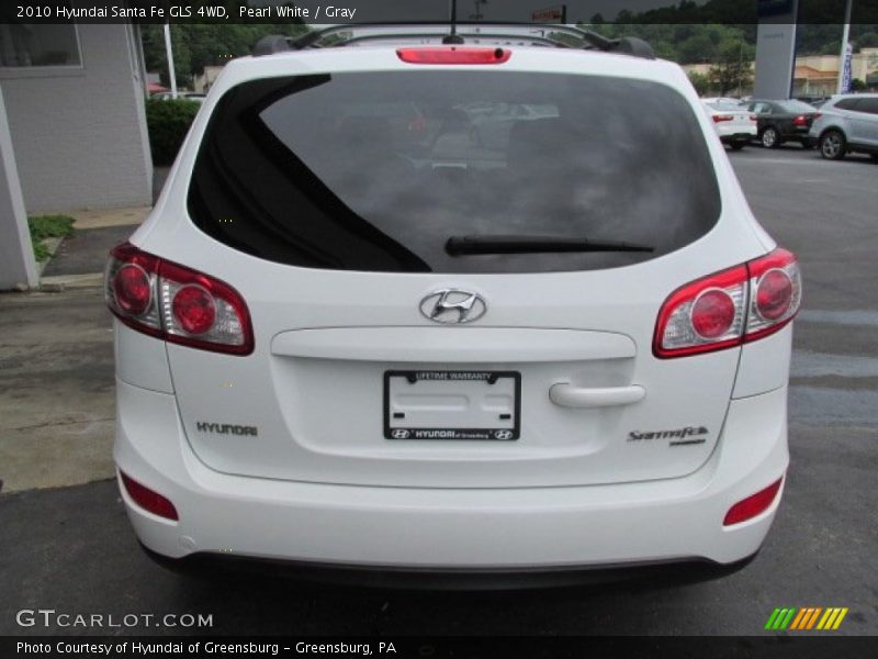 Pearl White / Gray 2010 Hyundai Santa Fe GLS 4WD