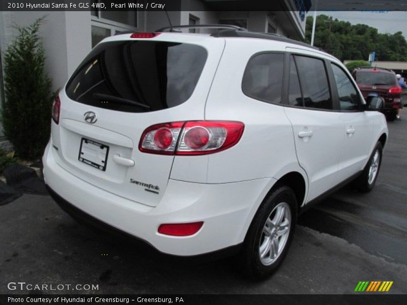 Pearl White / Gray 2010 Hyundai Santa Fe GLS 4WD