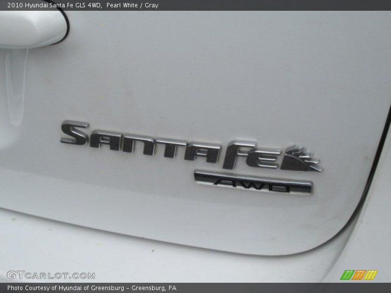 Pearl White / Gray 2010 Hyundai Santa Fe GLS 4WD