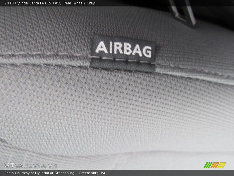 Pearl White / Gray 2010 Hyundai Santa Fe GLS 4WD