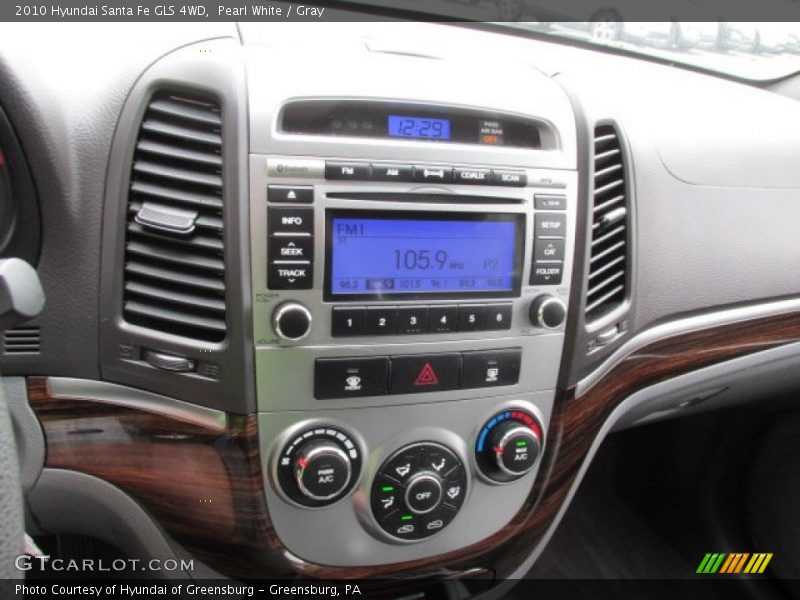 Pearl White / Gray 2010 Hyundai Santa Fe GLS 4WD