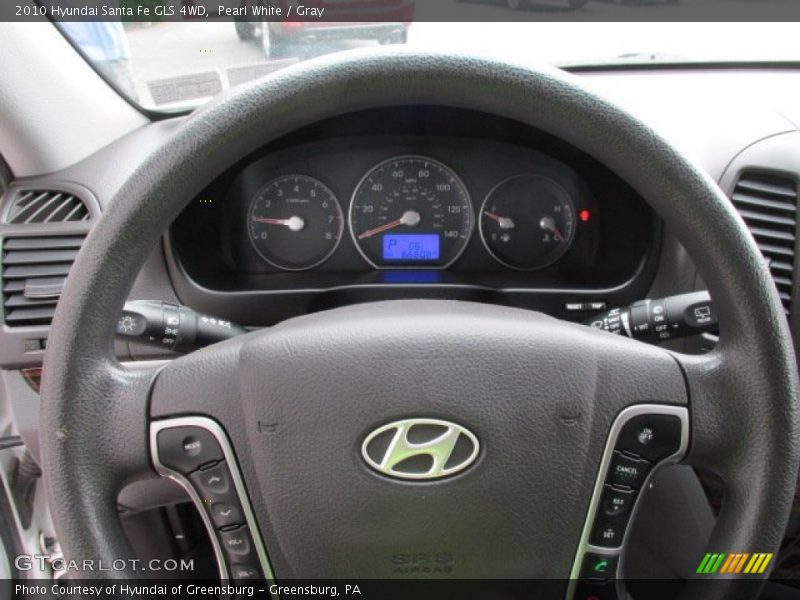 Pearl White / Gray 2010 Hyundai Santa Fe GLS 4WD