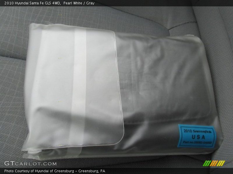 Pearl White / Gray 2010 Hyundai Santa Fe GLS 4WD