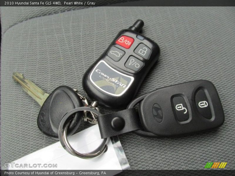 Pearl White / Gray 2010 Hyundai Santa Fe GLS 4WD