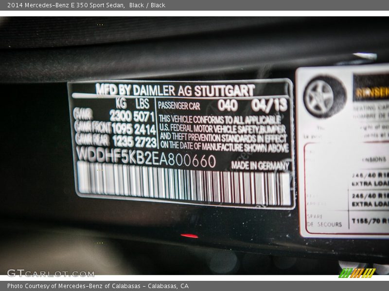 Black / Black 2014 Mercedes-Benz E 350 Sport Sedan