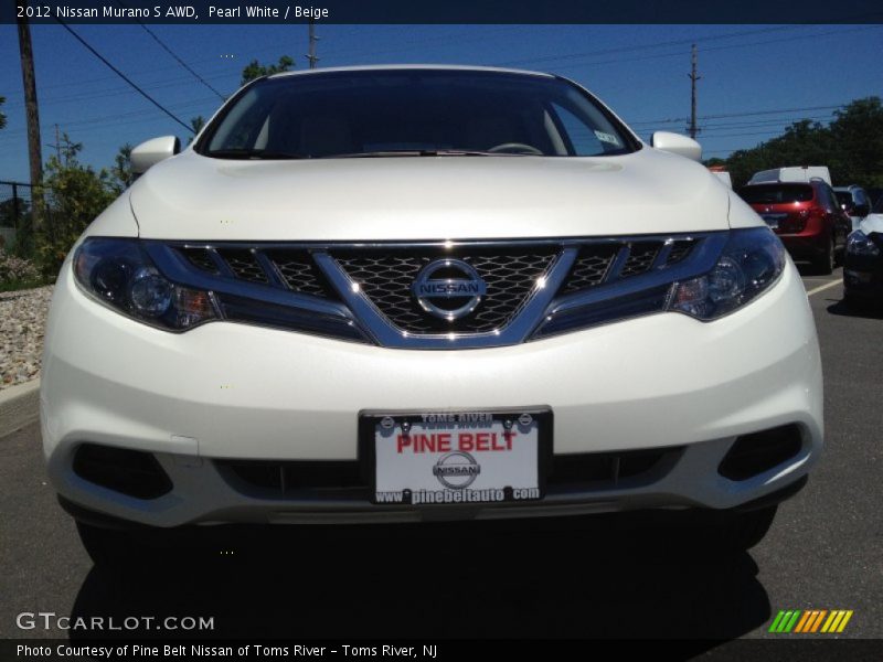 Pearl White / Beige 2012 Nissan Murano S AWD
