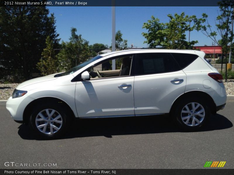 Pearl White / Beige 2012 Nissan Murano S AWD