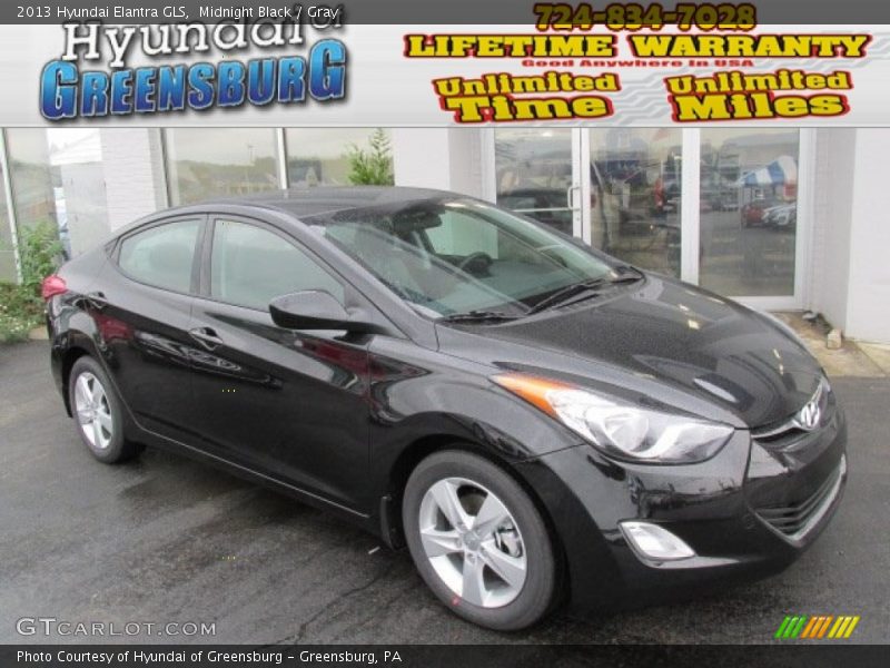 Midnight Black / Gray 2013 Hyundai Elantra GLS