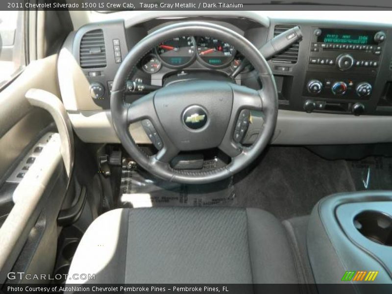 Taupe Gray Metallic / Dark Titanium 2011 Chevrolet Silverado 1500 LS Crew Cab