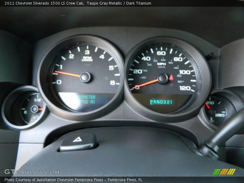 Taupe Gray Metallic / Dark Titanium 2011 Chevrolet Silverado 1500 LS Crew Cab