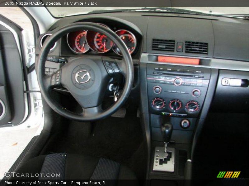 Rally White / Black 2005 Mazda MAZDA3 s Sedan