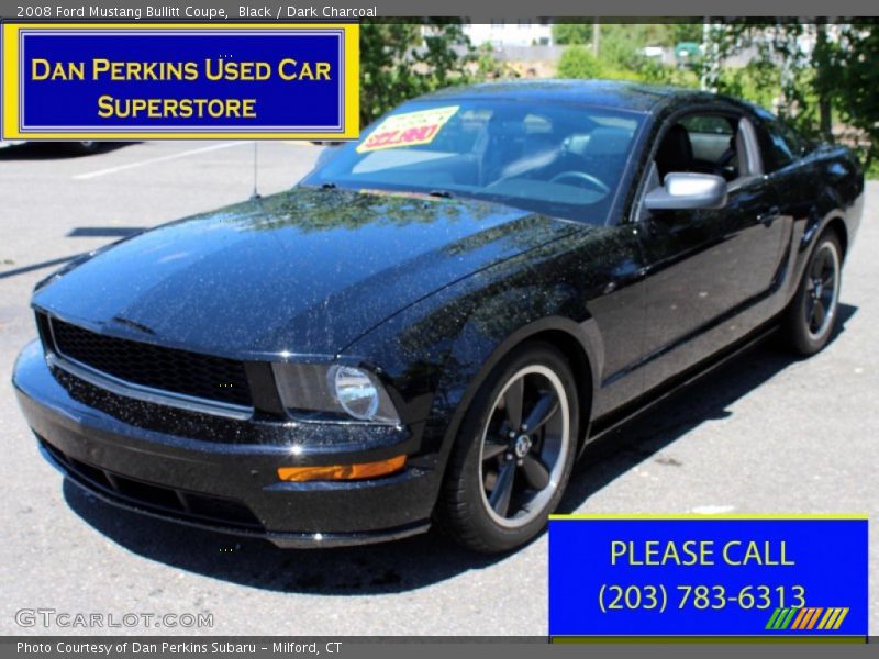 Black / Dark Charcoal 2008 Ford Mustang Bullitt Coupe