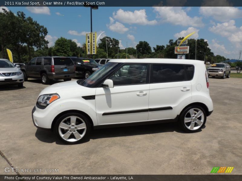 Clear White / Red/Black Sport Cloth 2011 Kia Soul Sport