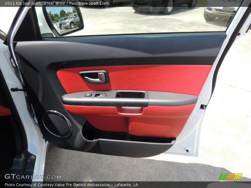 Clear White / Red/Black Sport Cloth 2011 Kia Soul Sport