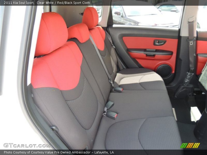 Clear White / Red/Black Sport Cloth 2011 Kia Soul Sport