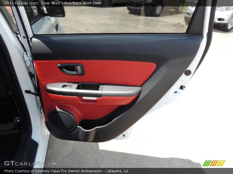 Clear White / Red/Black Sport Cloth 2011 Kia Soul Sport