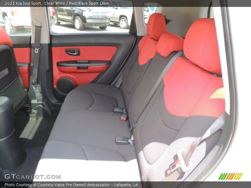 Clear White / Red/Black Sport Cloth 2011 Kia Soul Sport