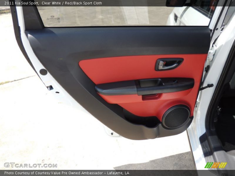 Clear White / Red/Black Sport Cloth 2011 Kia Soul Sport