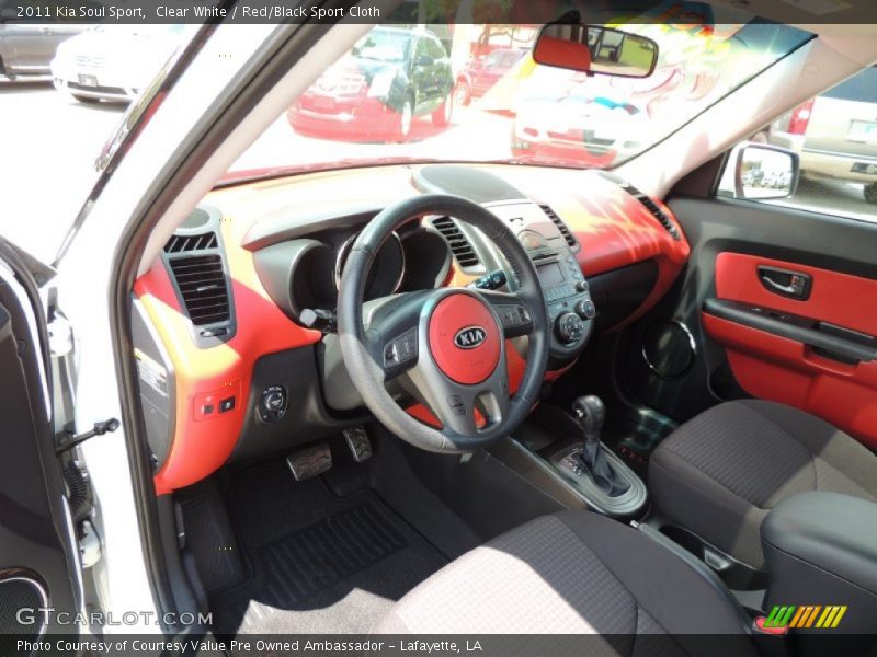 Clear White / Red/Black Sport Cloth 2011 Kia Soul Sport