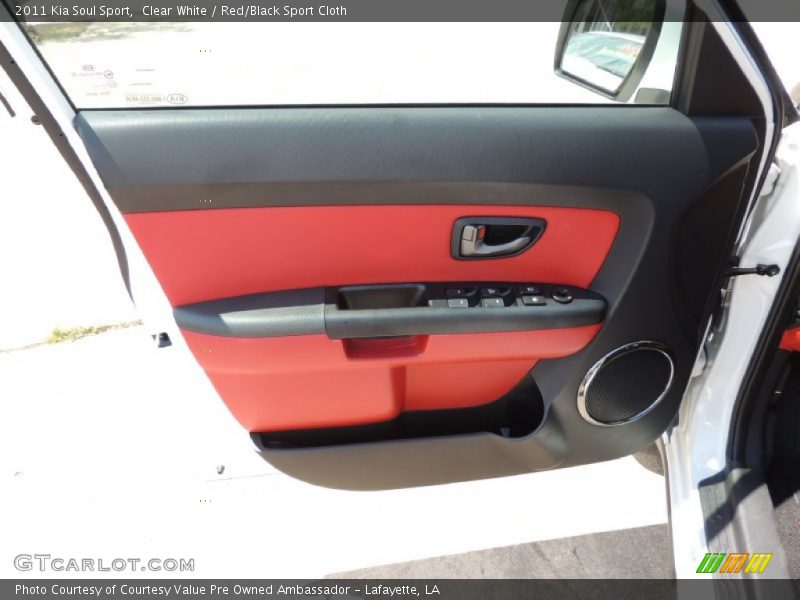 Clear White / Red/Black Sport Cloth 2011 Kia Soul Sport