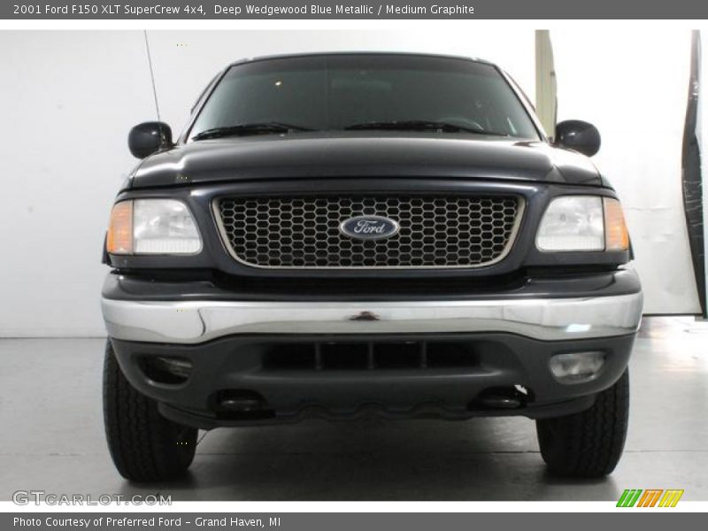 Deep Wedgewood Blue Metallic / Medium Graphite 2001 Ford F150 XLT SuperCrew 4x4