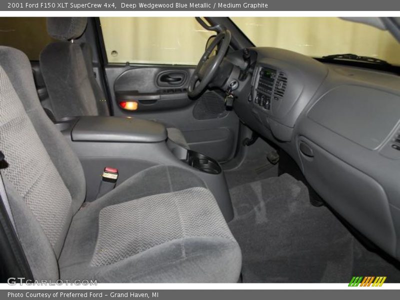 Deep Wedgewood Blue Metallic / Medium Graphite 2001 Ford F150 XLT SuperCrew 4x4