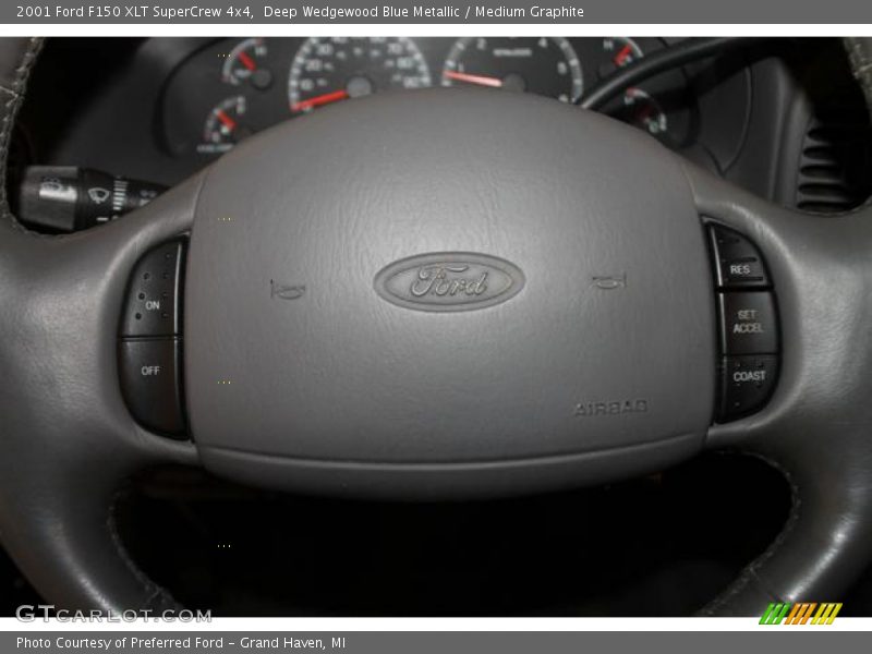 Deep Wedgewood Blue Metallic / Medium Graphite 2001 Ford F150 XLT SuperCrew 4x4