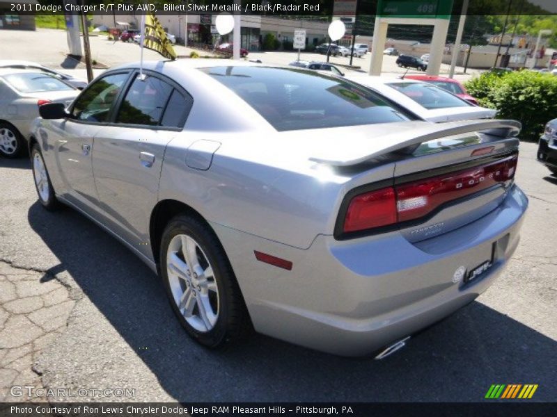 Billett Silver Metallic / Black/Radar Red 2011 Dodge Charger R/T Plus AWD