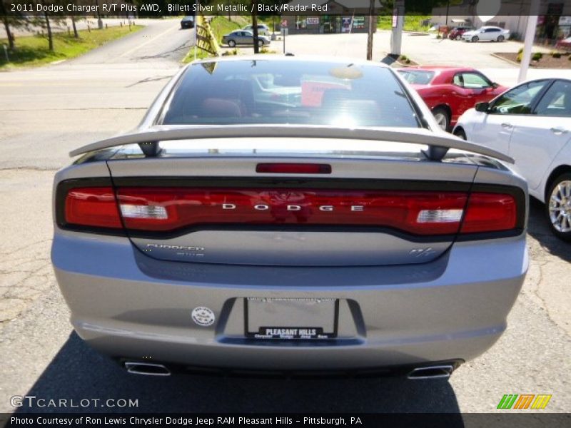 Billett Silver Metallic / Black/Radar Red 2011 Dodge Charger R/T Plus AWD
