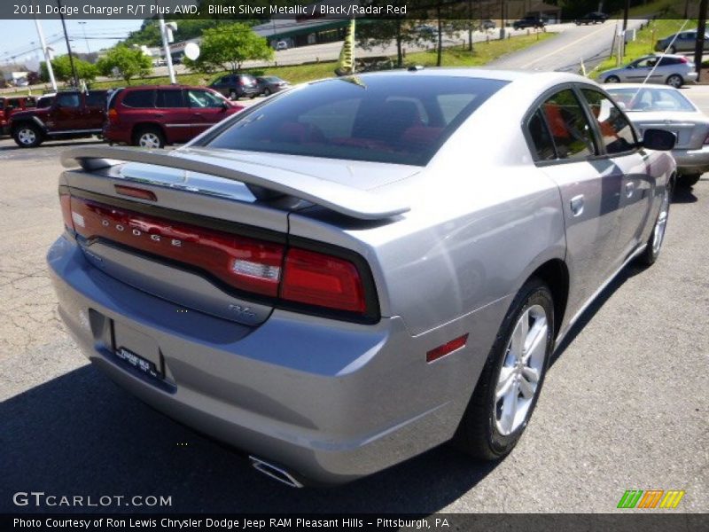 Billett Silver Metallic / Black/Radar Red 2011 Dodge Charger R/T Plus AWD
