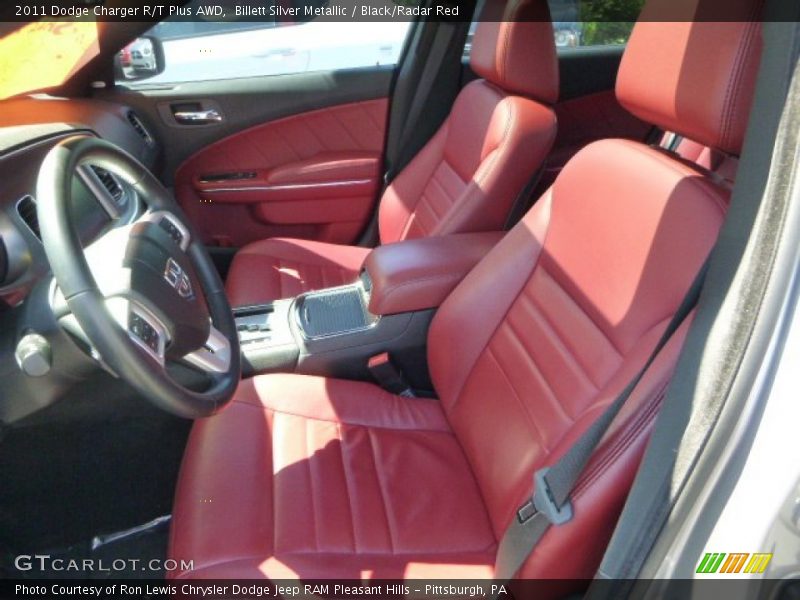 Billett Silver Metallic / Black/Radar Red 2011 Dodge Charger R/T Plus AWD