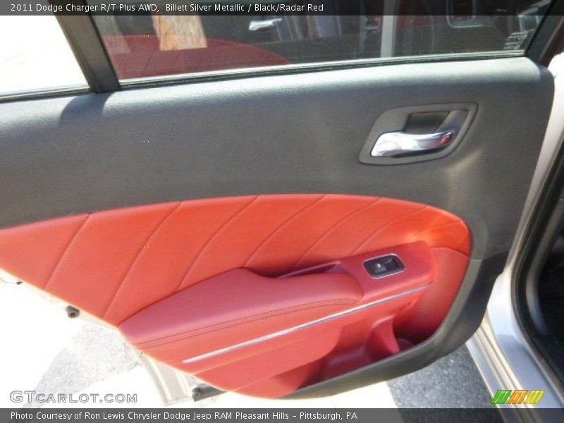 Billett Silver Metallic / Black/Radar Red 2011 Dodge Charger R/T Plus AWD