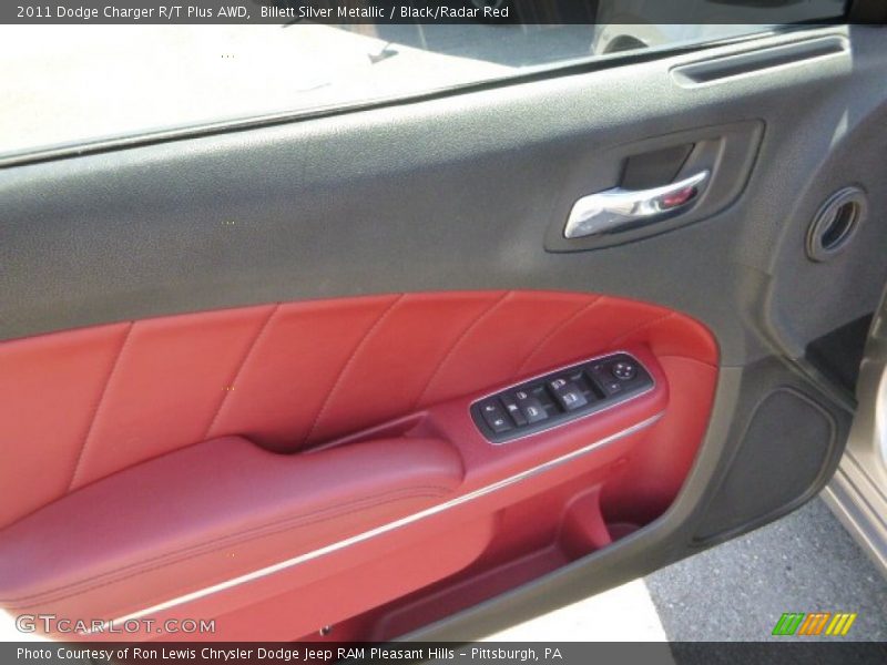 Billett Silver Metallic / Black/Radar Red 2011 Dodge Charger R/T Plus AWD