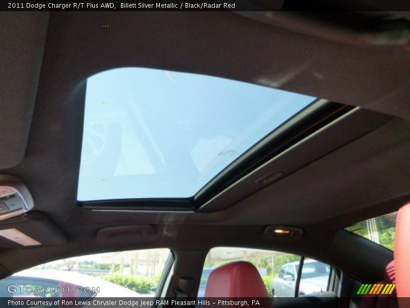 Billett Silver Metallic / Black/Radar Red 2011 Dodge Charger R/T Plus AWD