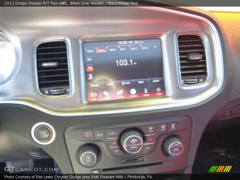Billett Silver Metallic / Black/Radar Red 2011 Dodge Charger R/T Plus AWD