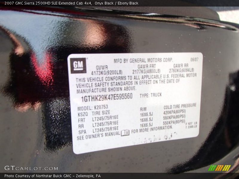 Onyx Black / Ebony Black 2007 GMC Sierra 2500HD SLE Extended Cab 4x4