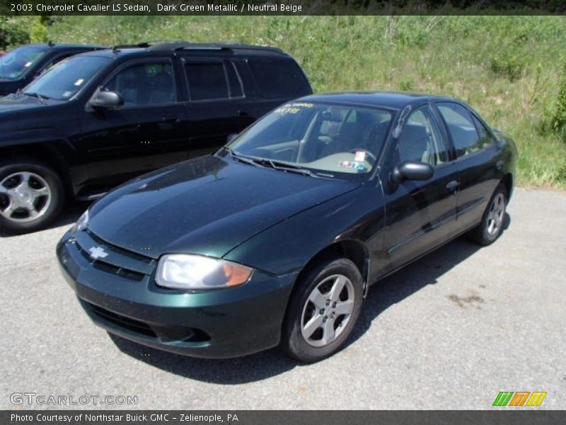 Dark Green Metallic / Neutral Beige 2003 Chevrolet Cavalier LS Sedan