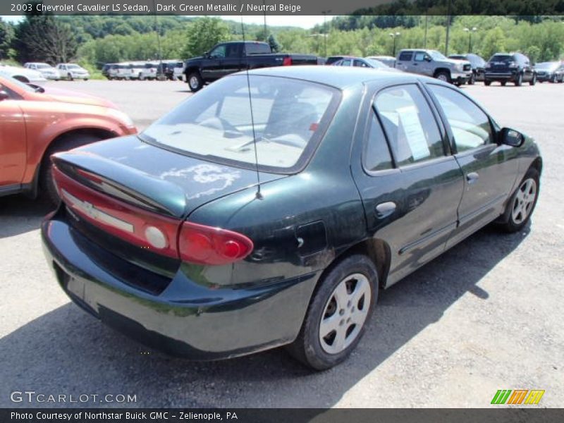 Dark Green Metallic / Neutral Beige 2003 Chevrolet Cavalier LS Sedan