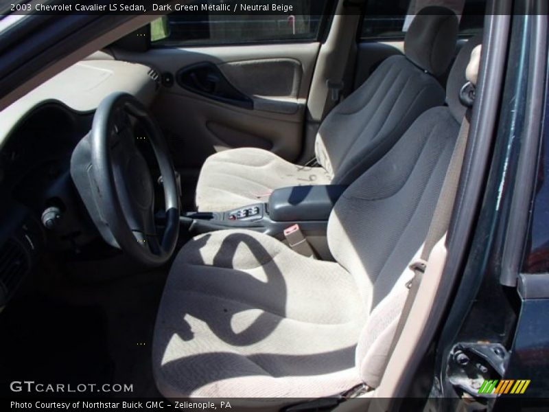 Dark Green Metallic / Neutral Beige 2003 Chevrolet Cavalier LS Sedan
