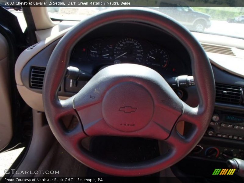 Dark Green Metallic / Neutral Beige 2003 Chevrolet Cavalier LS Sedan