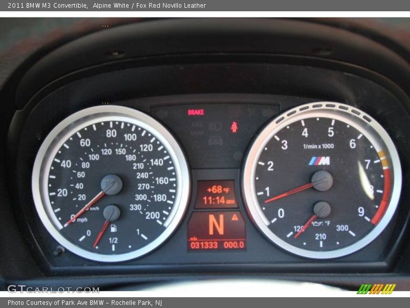 Alpine White / Fox Red Novillo Leather 2011 BMW M3 Convertible