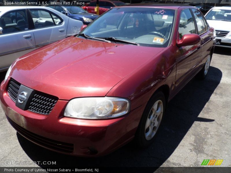 Inferno Red / Taupe 2004 Nissan Sentra 1.8 S