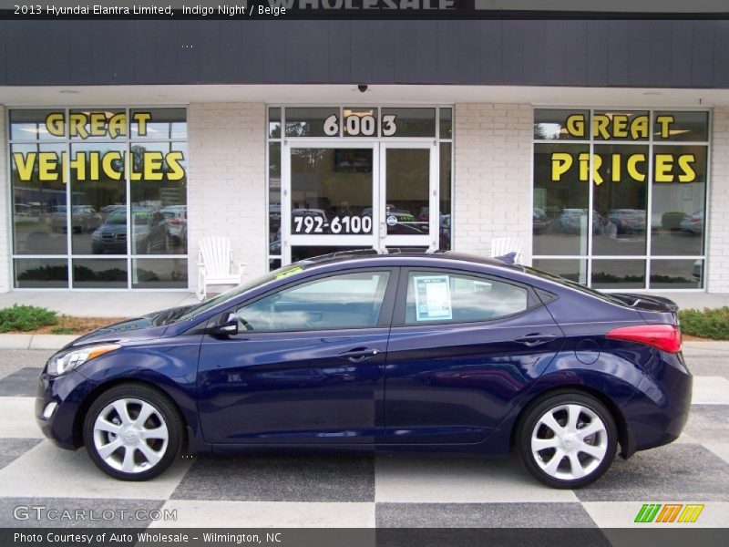 Indigo Night / Beige 2013 Hyundai Elantra Limited