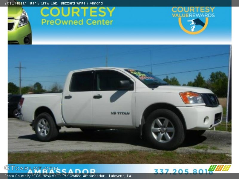 Blizzard White / Almond 2011 Nissan Titan S Crew Cab