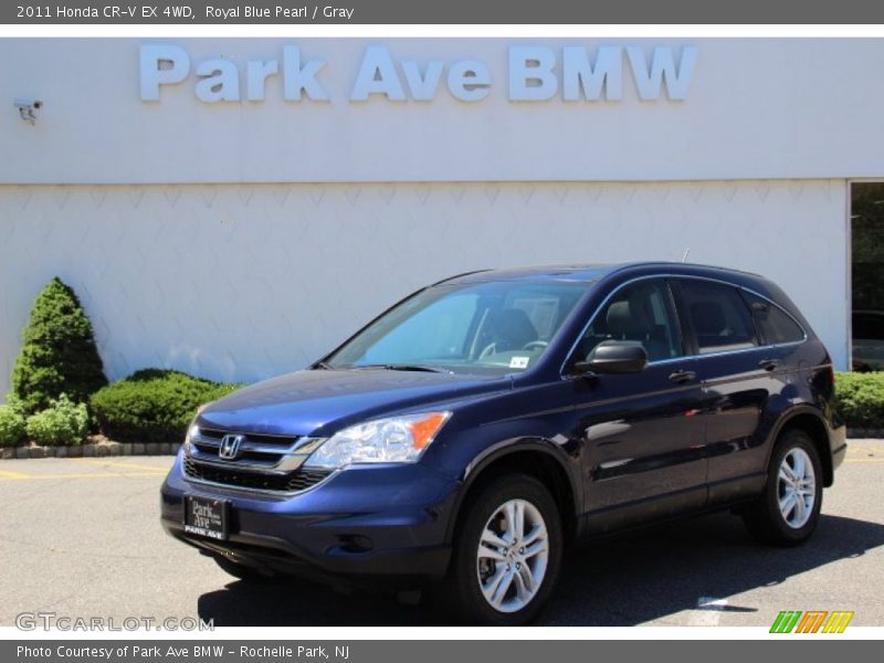 Royal Blue Pearl / Gray 2011 Honda CR-V EX 4WD
