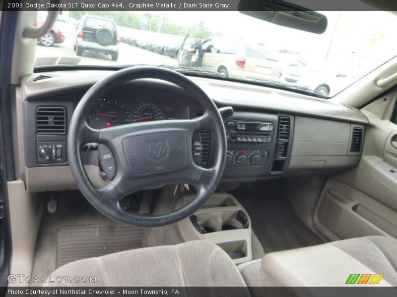 Graphite Metallic / Dark Slate Gray 2003 Dodge Dakota SLT Quad Cab 4x4