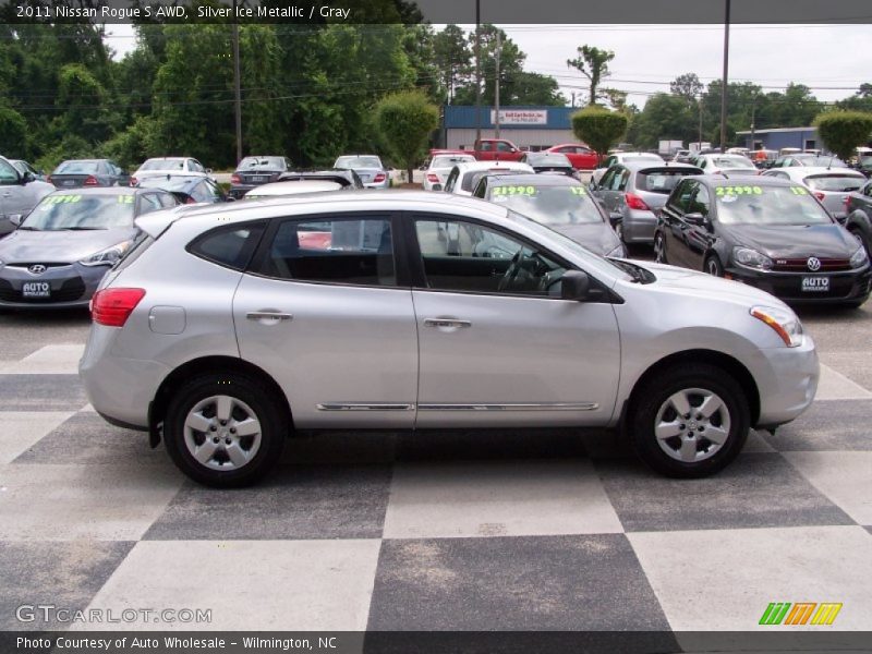 Silver Ice Metallic / Gray 2011 Nissan Rogue S AWD