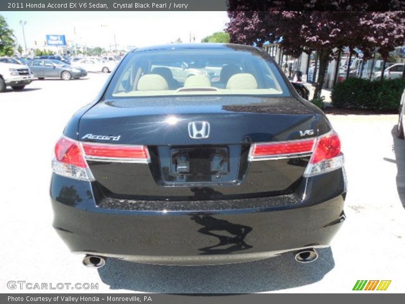 Crystal Black Pearl / Ivory 2011 Honda Accord EX V6 Sedan